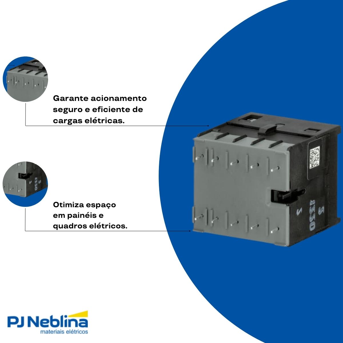 Contator Mini Potencia Tripolar 12A 220-240V 1Na 40-450Hz - Abb