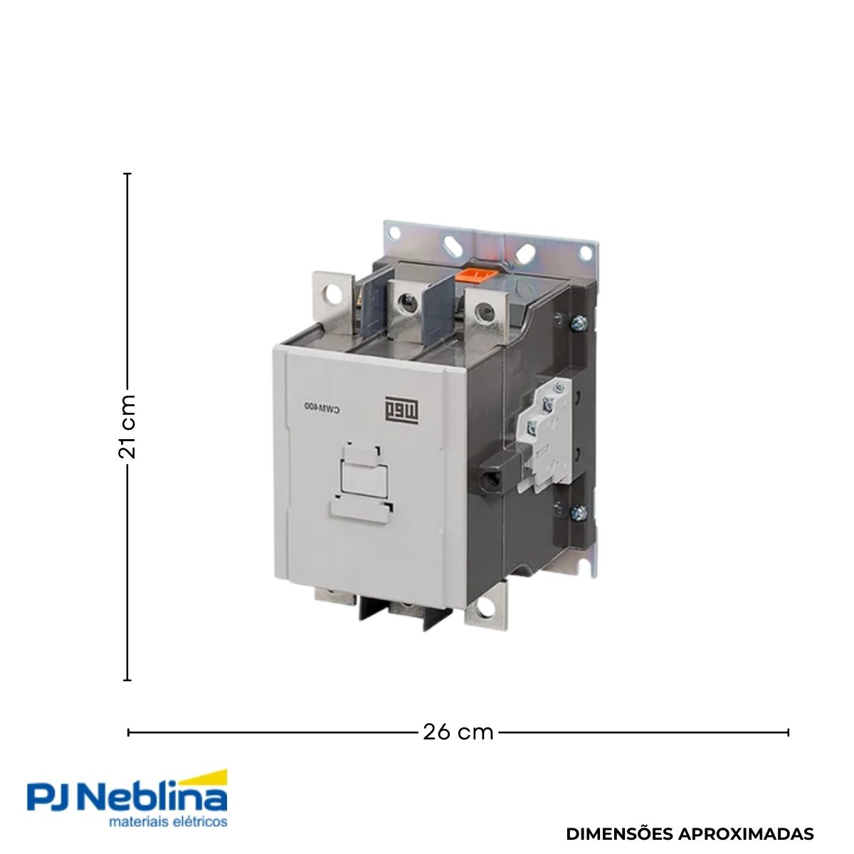 Contator Potencia Tripolar 400A 100-240V/100-220Vcc 2Na+2Nf 50/60Hz - Weg