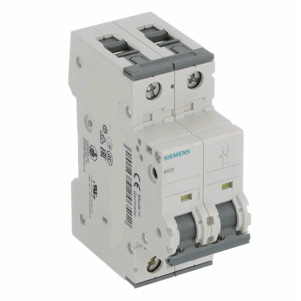 Disjuntor Mini Din Bipolar 25A Termomagnético Curva C 15Ka 230/400V 5SY62257 Siemens