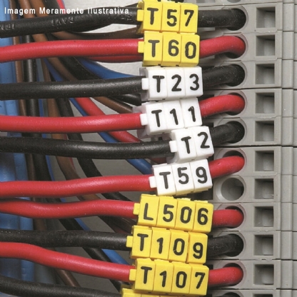 Marcador Anilha W1 Número 5 Verde Condutor 0,50-1,50mm Com 1000 Unidades - Hellermann