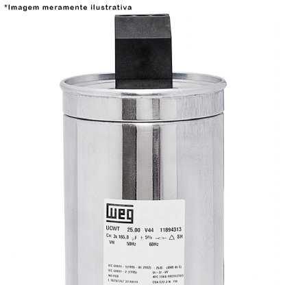 Capacitor Para Correção Fator De Potência 25Kvar 380V Trifásico 60Hz 116X230 UCWT25V40 - WEG