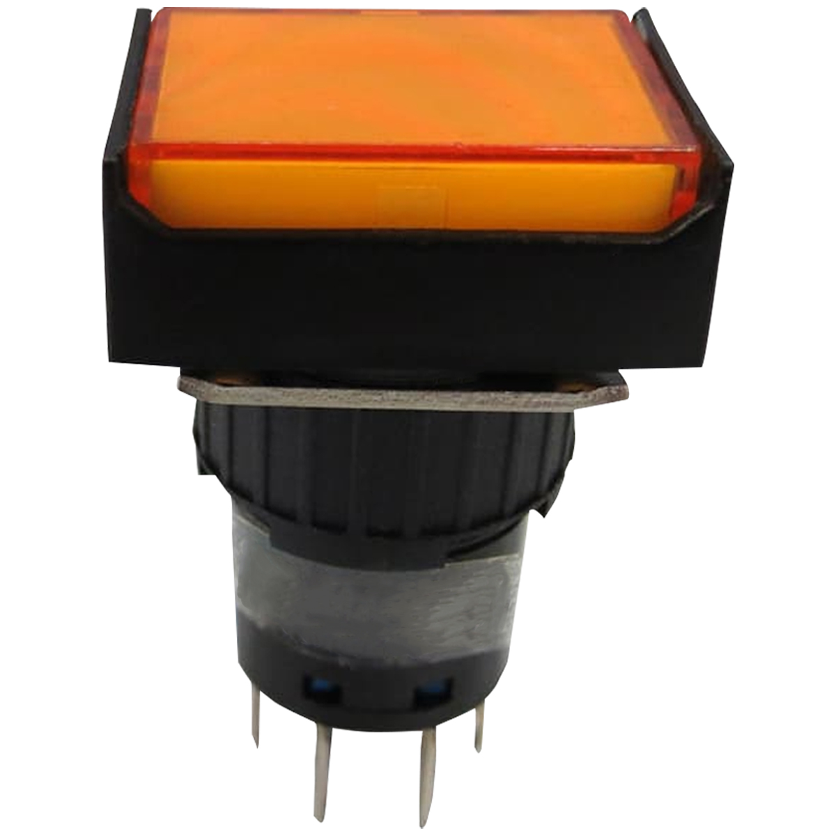 Botão Pulsador Iluminado Ip40 16Mm Laranja Retangular 2Na+2Nf 24Vcc Comando - Metaltex