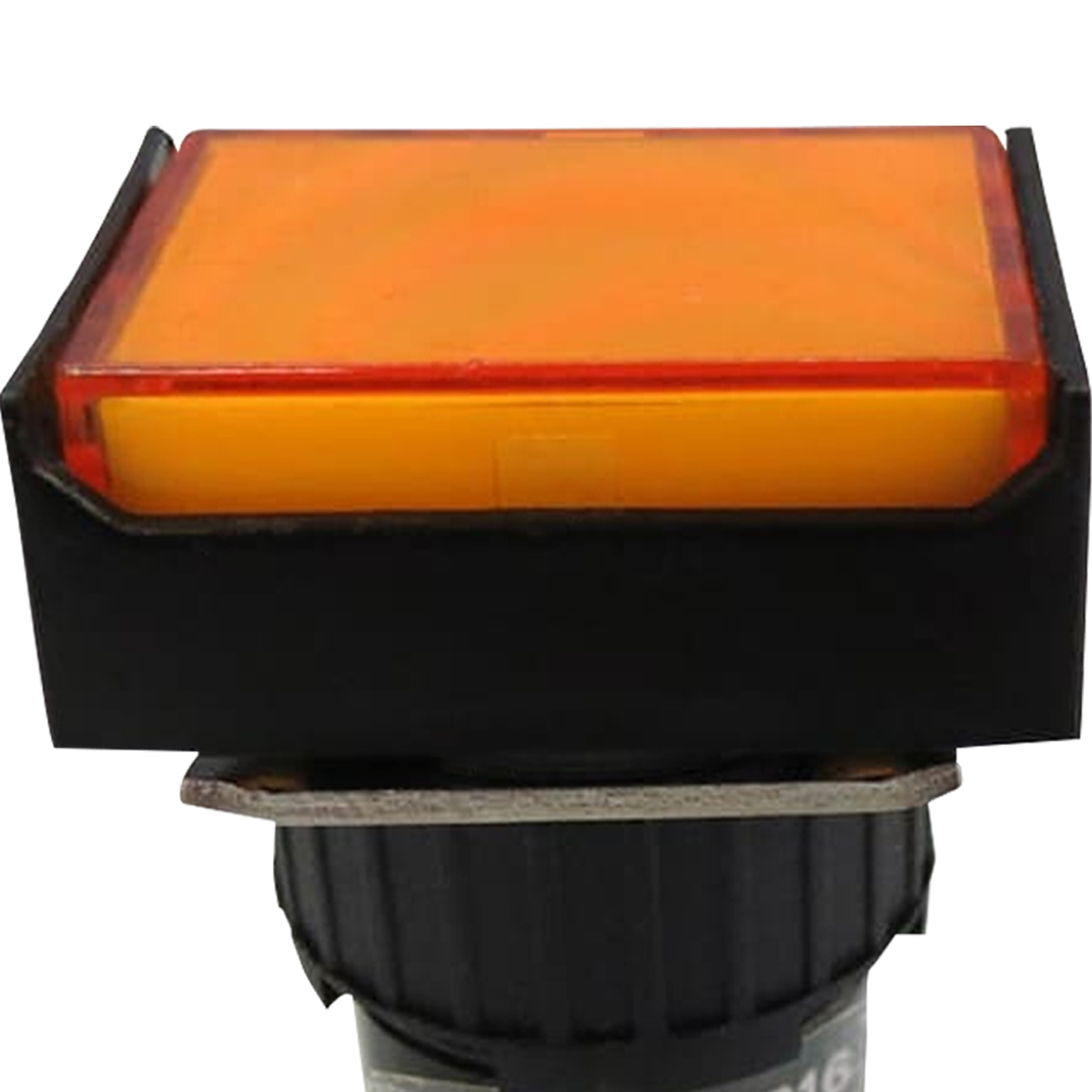 Botão Pulsador Iluminado Ip40 16Mm Laranja Retangular 2Na+2Nf 24Vcc Comando - Metaltex