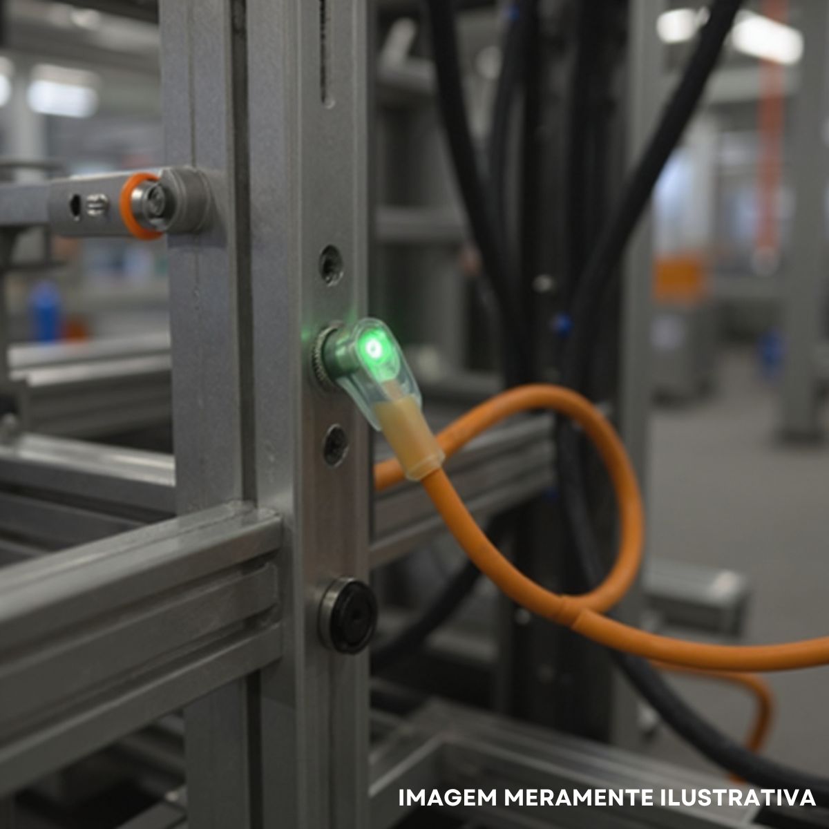 Conector Sensor C/Cabo Femea Angular 4 Polos 250V M12 4 Pinos Cabo 5M C/Led - Metaltex