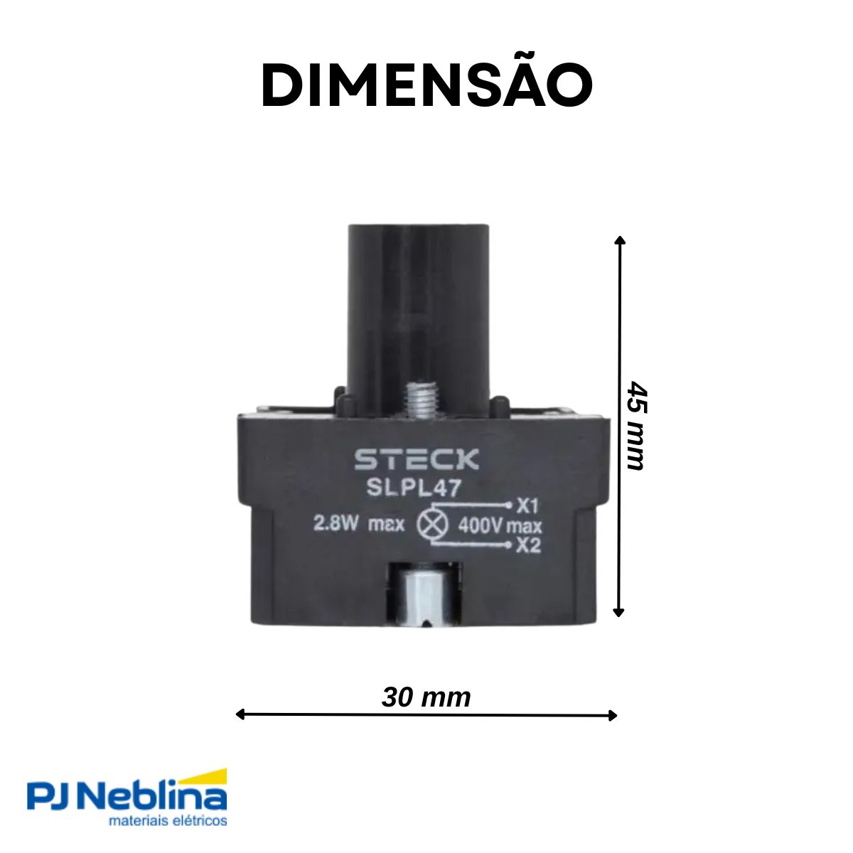 Bloco Contato Iluminado P/Botão/Sinaleiro 6-380V - Steck