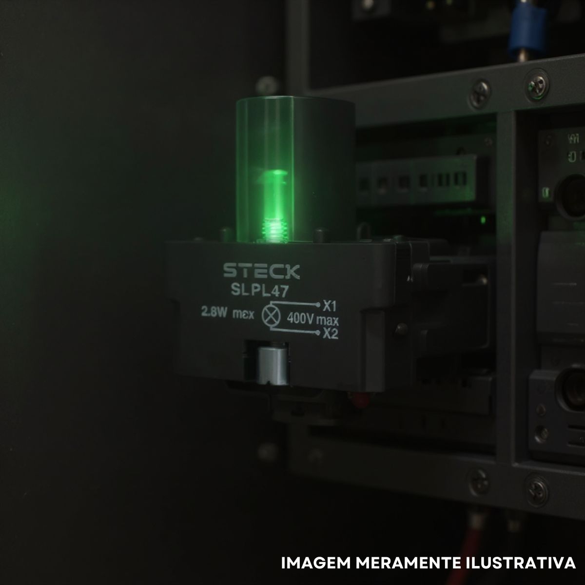 Bloco Contato Iluminado P/Botão/Sinaleiro 6-380V - Steck