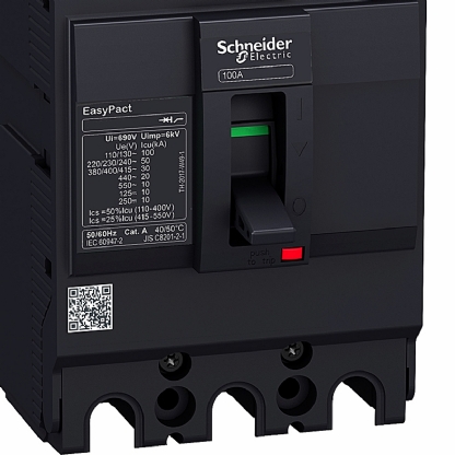 Disjuntor Caixa Moldada Tripolar 100A 18Ka 380/415V EZC100N3100 - Schneider Electric