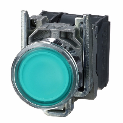 Botão Luminoso Impulso Normal 1Na+1Nf 24Vca/Vcc Com Led Verde XB4BW33B5 - Schneider Electric