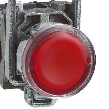 Botão Luminoso Impulso Normal 1Na+1Nf 24Vcc/Vca Com Led Vermelho XB4BW34B5 - Schneider Electric