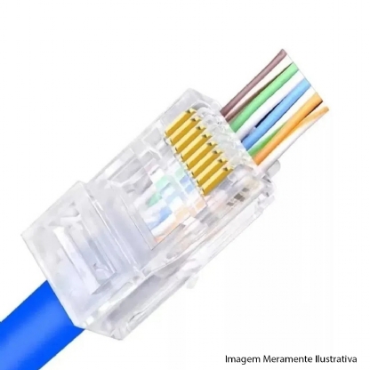 Conector Modular Rj45 Macho Cat5E 8 Vias Transparente - Furukawa