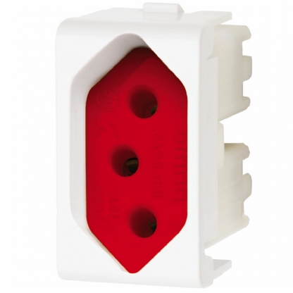 Módulo Tomada 20A Lunare Branco E Vermelho - Schneider Electric