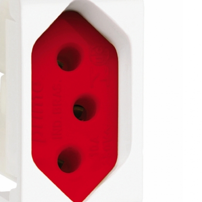 Módulo Tomada 20A Lunare Branco E Vermelho - Schneider Electric