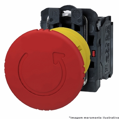 Botão Comutador Girar Destravar Soco Brusco 40mm 1Nf 22mm Vermelho XB5AS8442 - Schneider Electric