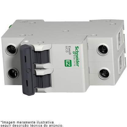 Disjuntor Mini Din Bipolar 63A Curva C 3Ka 230/400V EZ9F33263 - Schneider Electric