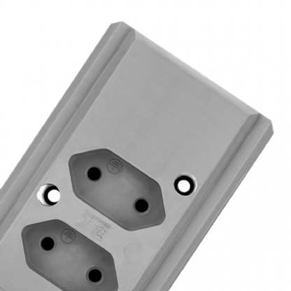 Tomada Barra Hércules 2 Tomadas 10/20A Cinza - Interneed