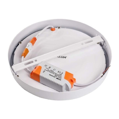 Luminária Plafon Painel Led Sobrepor Redondo 18W Bivolt 3000K Luz Amarela - Bronzearte