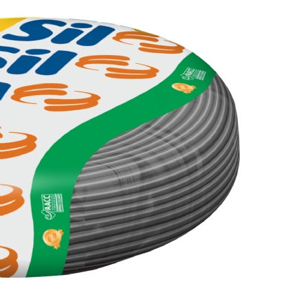 Cabo Flexível 750V PVC 4,00mm Cinza 100 Metros - Sil