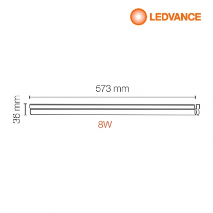 Luminária Linear Led Sobrepor Retangular Branco 8W Bivolt 6500K Luz Branca - Osram/Ledvance