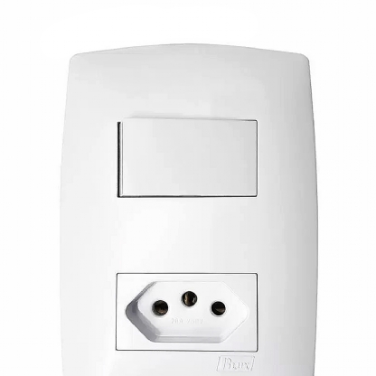 Conjunto 1 Interruptor Paralelo + 1 Tomada Distanciados 20A 4X2 Home Branco - Blux