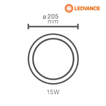 Luminária Slim Plafon Redondo 15W Bivolt 3000K Luz Amarela - Ledvance