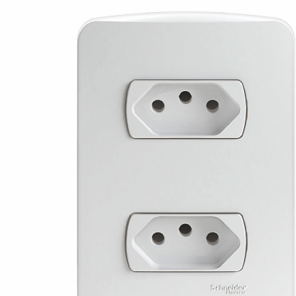 Conjunto 2 Tomada Distanciados 10A 4X2 Miluz Branco - Schneider Electric