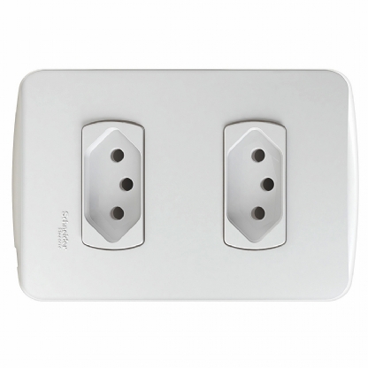 Conjunto 2 Tomada Distanciados 10A 4X2 Miluz Branco - Schneider Electric