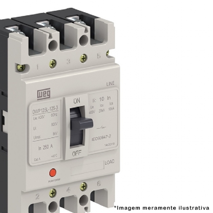 Disjuntor Caixa Moldada Tripolar 100A 20Ka 380/400V DWP125L-100-3 - WEG