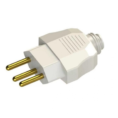 Plug Macho 20A 250V Branco Axial Com Prensa Cabo 13302158 - WEG
