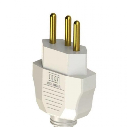 Plug Macho 20A 250V Branco Axial Com Prensa Cabo 13302158 - WEG