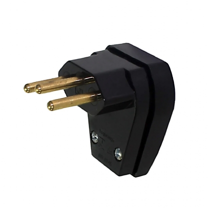 Plug Macho 20A 250V Preto Lateral Com Prensa Cabo 12319735 - WEG