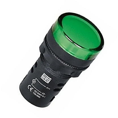 Sinaleiro Monobloco Redondo Plástico Verde 24Vca/Vcc Led Ip65 Cew 22mm SM2-E2624VCA/VCC - WEG