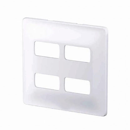 Placa Acabamento 4 Postos 4X4 Com Suporte Zeffia Branco - Pial