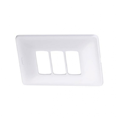 Placa Acabamento 3 Postos Horizontal4X2 Com Suporte Zeffia Branco - Pial