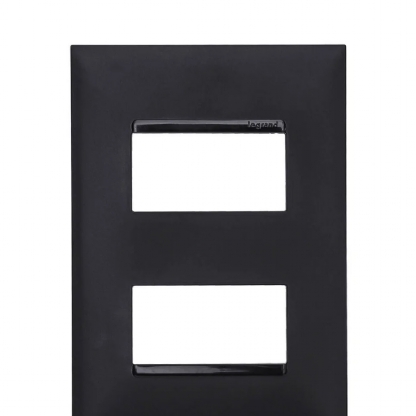 Placa Acabamento 2 Postos Separados Horizontal 4x2 Preto - Pialplus+