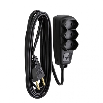 Extensão Elétrica Sort 2X 0,75mm 3 Metros Preto 3 Tomadas 2P 10A 250V - Daneva
