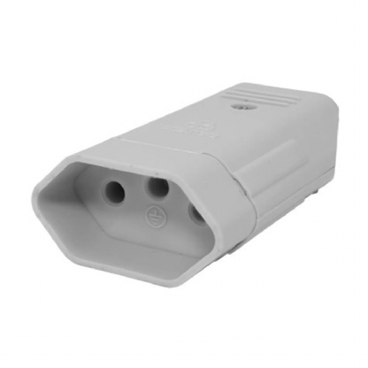 Plug Fêmea 10A 250V Cinza Axial Com Prensa Cabo 13303216 - WEG