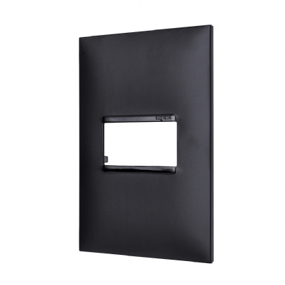 Placa Acabamento 1 Posto Horizontal 4x2 Preto - Pialplus+