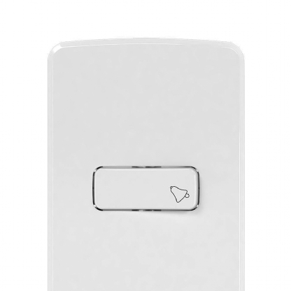 Conjunto 1 Interruptor Pulsador Campainha Horizontal 10A 250V Com Placa 4X2 Composé Branco - WEG