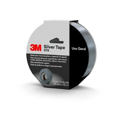 Fita Silver Tape Dt8 50mm 50 Metros FT DT8 50MMX50M - 3M Do Brasil