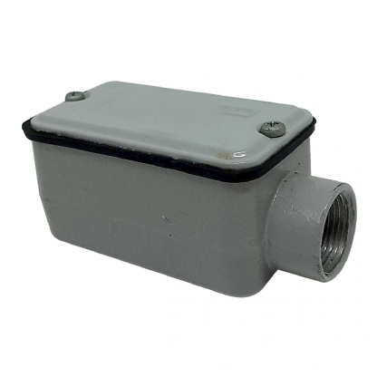 Condulete Alumínio Fixo Tipo E 3/4 Polegadas Com Rosca Preto Com Tampa Com Vedação Ip54 - Wetzel