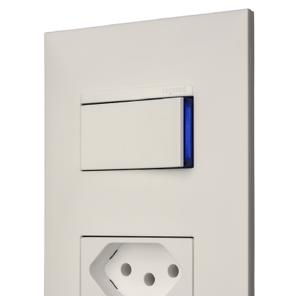 Conjunto 1 Interruptor Simples + 1 Tomada Distanciado 10A 4x2 Branco - Pialplus+