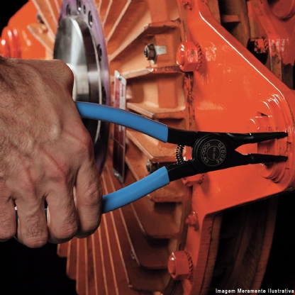 Alicate Anéis Externo Ponta Fixa Curva 90G 8000-A21 Vanadium Azul - Gedore