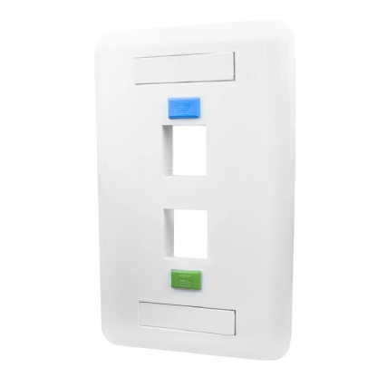 Placa Acabamento RJ45 Keystone 4X2 2 Postos Conect Branco - Legrand/Conect