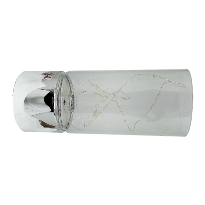 Luminária Decorativa Castiçal De Vidro Transparente Com 10 Leds