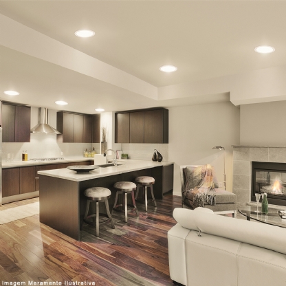 Luminária Plafon LED Embutir Redondo Branco 12W 3000K Luz Amarela - Bronzearte