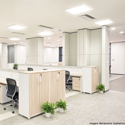 Luminária Plafon Sobrepor Quadrado Branco Bivolt 12W 6400K Luz Branca - Bronzearte