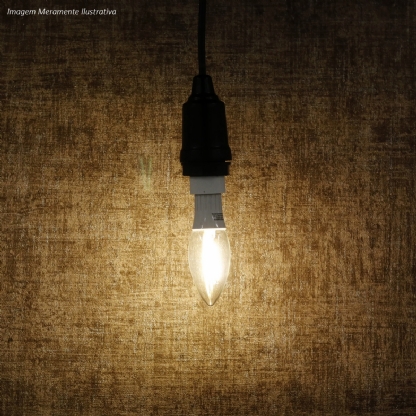 Lâmpada Led Filamento Vela 3W Bivolt E14 2700K Luz Amarela - Ourolux