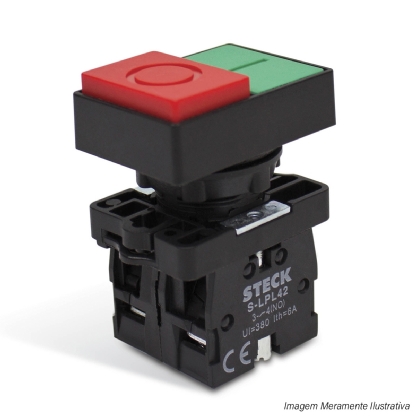 Botão Max Botton Duplo Com Manopla Saliente IP40 - Steck