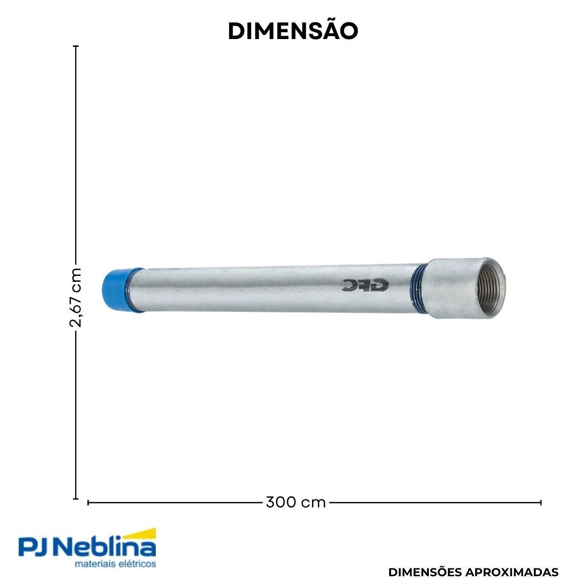 Eletroduto Aco Carbono Roscavel Medio 3/4 Pre-Zincado Nbr 13057 (Br C/3M) P=0,70Mm Tppt C/Luva - Eletroduto/Est