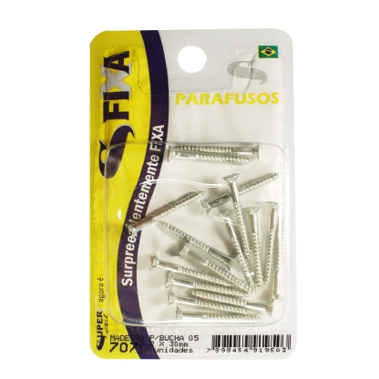 Cartela Parafuso Madeira 3,2x30 Para Bucha 05 16 Unidades - Sfixa - Sfixa